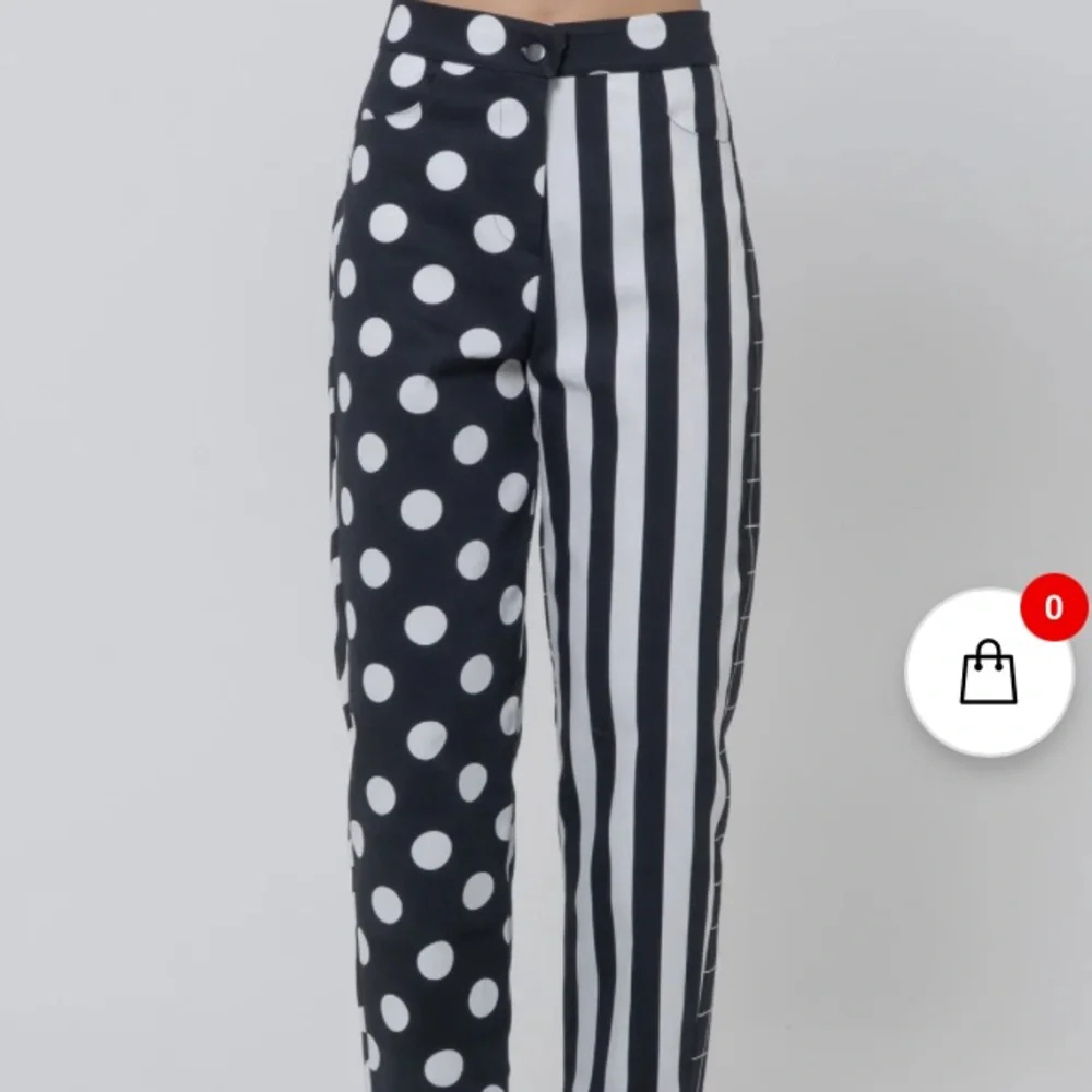 LAU Black White Patterned High Waisted Pants From Italy Designer-Made NWT - Picture 10 of 11